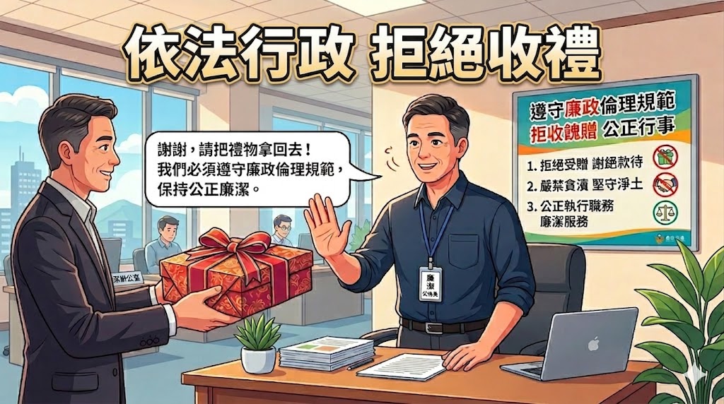 依法行政 拒絕收禮